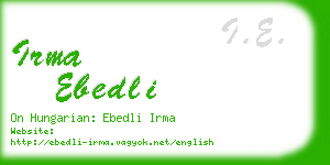 irma ebedli business card